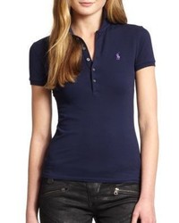 Polo Ralph Lauren Skinny Stretch Polo Shirt, $89 | Saks Fifth Avenue |  Lookastic