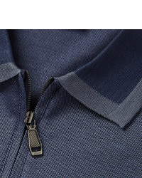 Brioni Slim Fit Cotton And Silk Blend Piqu Polo Shirt