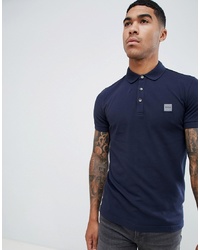 BOSS Slim Fit Logo Polo Shirt In Navy