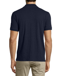 Vince Slub Short Sleeve Polo Shirt Navy
