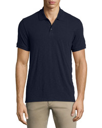Vince Slub Short Sleeve Polo Shirt Navy