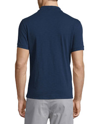Vince Solid Short Sleeve Polo Shirt Indigo