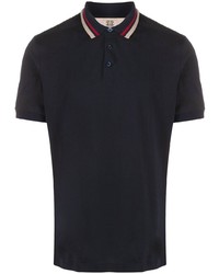 Brunello Cucinelli Striped Collar Short Sleeved Polo Shirt
