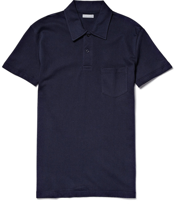 cotton mesh polo shirt