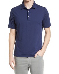 Scott Barber Tech Stretch Cotton Blend Polo Shirt In Navy At Nordstrom