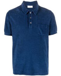 Closed Terrycloth Effect Polo Shirt