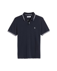 Original Penguin Tipped Organic Cotton Polo In Dark Sapphire At Nordstrom
