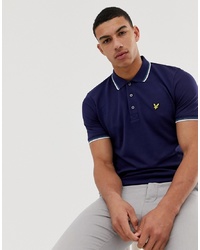 Lyle & Scott Tipped Polo In Navy