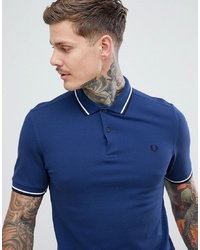 Fred Perry Twin Tipped Polo In Blue
