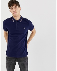 Fred Perry Twin Tipped Polo In Navy