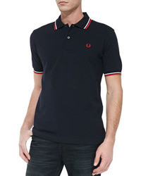 Fred Perry Twin Tipped Polo Shirt Navyredwhite