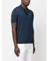 Tagliatore V Neck Knitted Polo Shirt