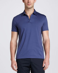 Zegna Sport Short Sleeve Jersey Polo Blue