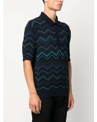 Missoni Zigzag Pattern Ribbed Polo Shirt