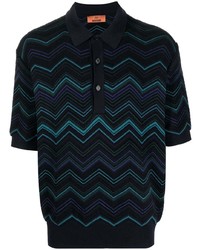 Missoni Zigzag Pattern Ribbed Polo Shirt