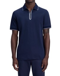 Bugatchi Zip Placket Polo In Navy At Nordstrom