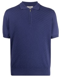Canali Zip Up Short Sleeved Polo Shirt