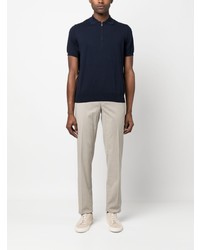 Canali Zipped Cotton Polo Shirt
