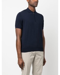 Canali Zipped Cotton Polo Shirt