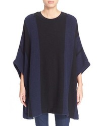 Loma Carole Stripe Wool Blend Poncho Sweater