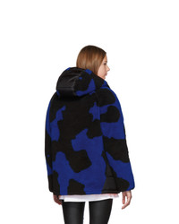 Marcelo Burlon County of Milan Black And Blue Camouflage Bomber Jacket