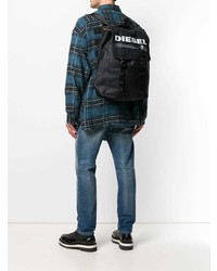 Diesel Denim Backpack With Print