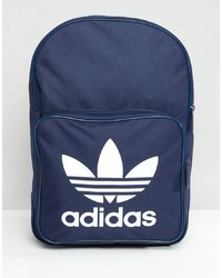 adidas Originals Large Trefoil Logo Backpack In Navy Dj2171