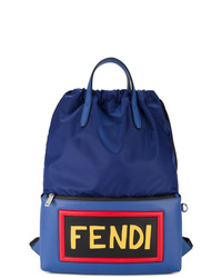Fendi Logo Leather Backpack