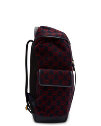 Gucci Navy Wool Gg Backpack