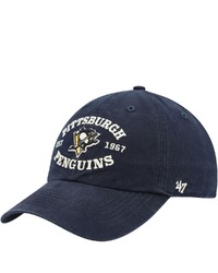 '47 Black Pittsburgh Penguins Brockman Clean Up Adjustable Hat