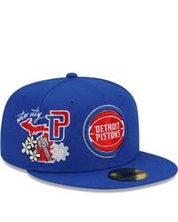 New Era Blue Detroit Pistons City Cluster 59fifty Fitted Hat