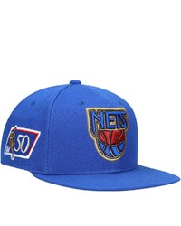 Mitchell & Ness Blue New Jersey Nets 50th Anniversary Snapback Hat At Nordstrom