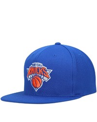 Mitchell & Ness Blue New York Knicks Team Ground Snapback Hat