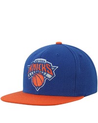 Mitchell & Ness Blueorange New York Knicks Two Tone Wool Snapback Hat