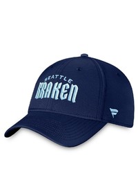 FANATICS Branded Deep Sea Blue Seattle Kraken Wordmark Flex Hat