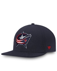FANATICS Branded Navy Columbus Blue Jackets Core Primary Logo Fitted Hat At Nordstrom