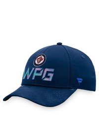 FANATICS Branded Navy Winnipeg Jets Authentic Pro Team Locker Room Adjustable Hat
