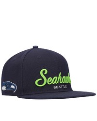 PRO STANDARD College Navy Seattle Seahawks Script Wordmark Snapback Hat At Nordstrom