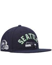 PRO STANDARD College Navy Seattle Seahawks Stacked Snapback Hat