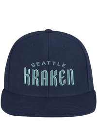 adidas Deep Sea Blue Seattle Kraken Team Snapback Hat In Navy At Nordstrom