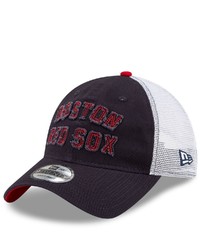 New Era Navy Boston Red Sox Frayed Wordmark Trucker 9twenty Adjustable Hat At Nordstrom