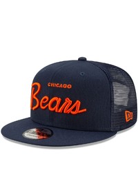 New Era Navy Chicago Bears Script Trucker 9fifty Snapback Hat At Nordstrom