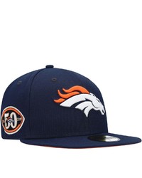 New Era Navy Denver Broncos 50th Anniversary Patch Team 59fifty Fitted Hat At Nordstrom