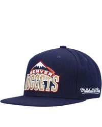 Mitchell & Ness Navy Denver Nuggets English Dropback Snapback Hat At Nordstrom