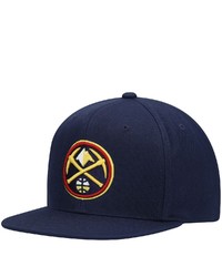 Mitchell & Ness Navy Denver Nuggets Ground Snapback Hat
