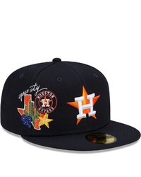 New Era Navy Houston Astros City Cluster 59fifty Fitted Hat