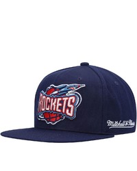 Mitchell & Ness Navy Houston Rockets English Dropback Snapback Hat At Nordstrom