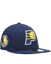 New Era Navy Indiana Pacers Team Logoman 59fifty Fitted Hat