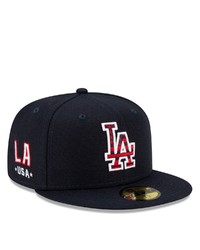 New Era Navy Los Angeles Dodgers 4th Of July On Field 59fifty Fitted Hat