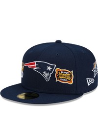 New Era Navy New England Patriots 6x Super Bowl Champions Count The Rings 59fifty Fitted Hat